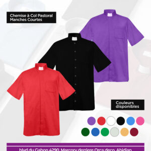 Chemise à Col Pastoral à Manches Courtes