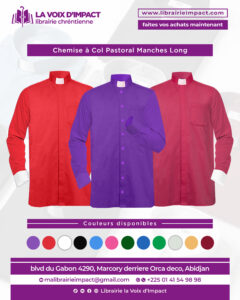 Chemise Col Pastoral à Manches Long