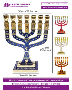 MENORAH EN LAITON – 27 CM